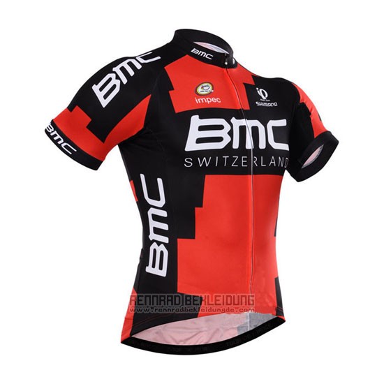 2015 Fahrradbekleidung BMC Shwarz und Orange Trikot Kurzarm und Tragerhose